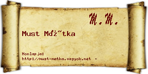 Must Mátka névjegykártya
